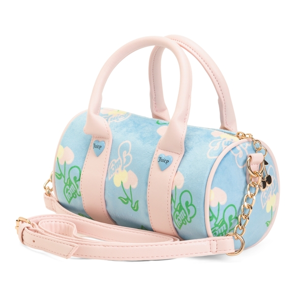 Juicy Couture Pastel Blue & Pink Heart Accent Satchel - Picture 2 of 3